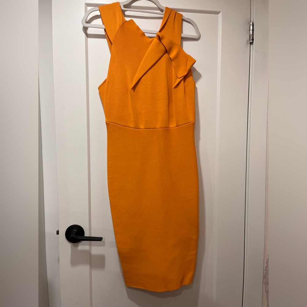 Roland Mouret One Shoulder Orange Dress